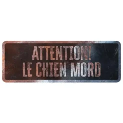 Panneau d'avertissement général coloris noir en métal galvanisé D&D Home - 40 x 13 X 0,3 cm