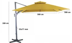 Parasol déporté carré coloris taupe - 300 x 300 cm