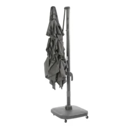 Parasol déporté carré en aluminium coloris gris - 300 x 300 cm