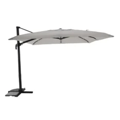Parasol déporté carré en aluminium coloris beige - 300 x 300 cm