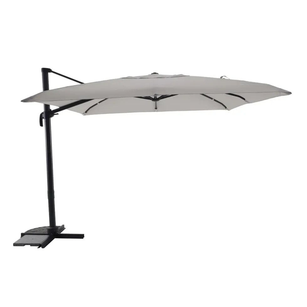 Parasol déporté carré en aluminium coloris beige - 300 x 300 cm