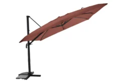 Parasol déporté carré en aluminium coloris orange - 300 x 300 cm