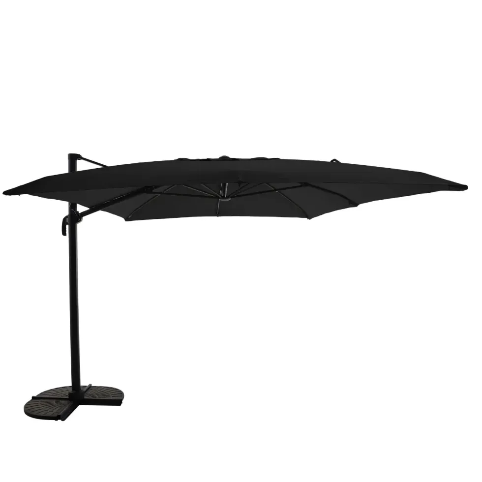Parasol déporté rectangulaire coloris gris anthracite - 400 x 300 cm
