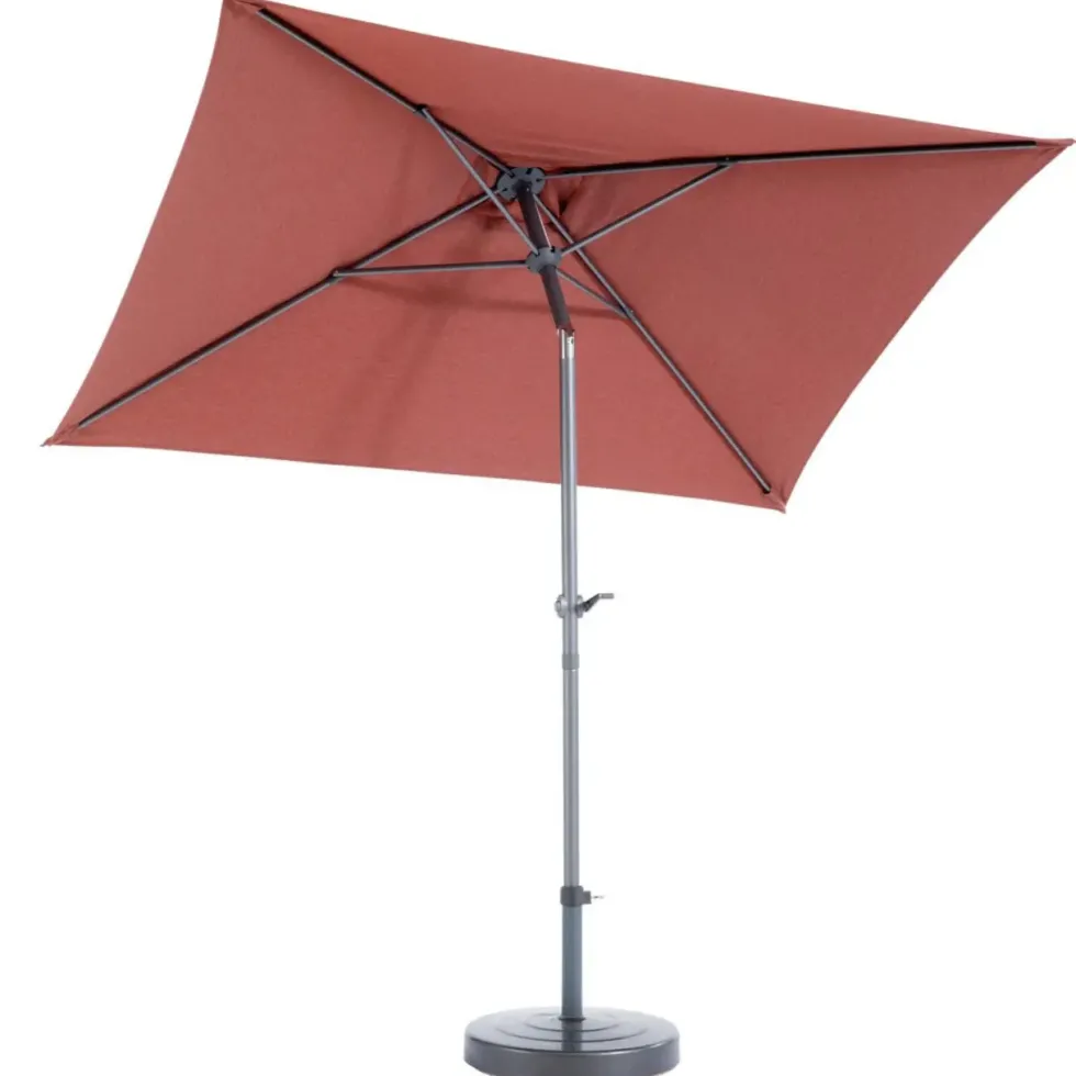 Parasol rectangulaire à manivelle en aluminium - 210 x 150 cm