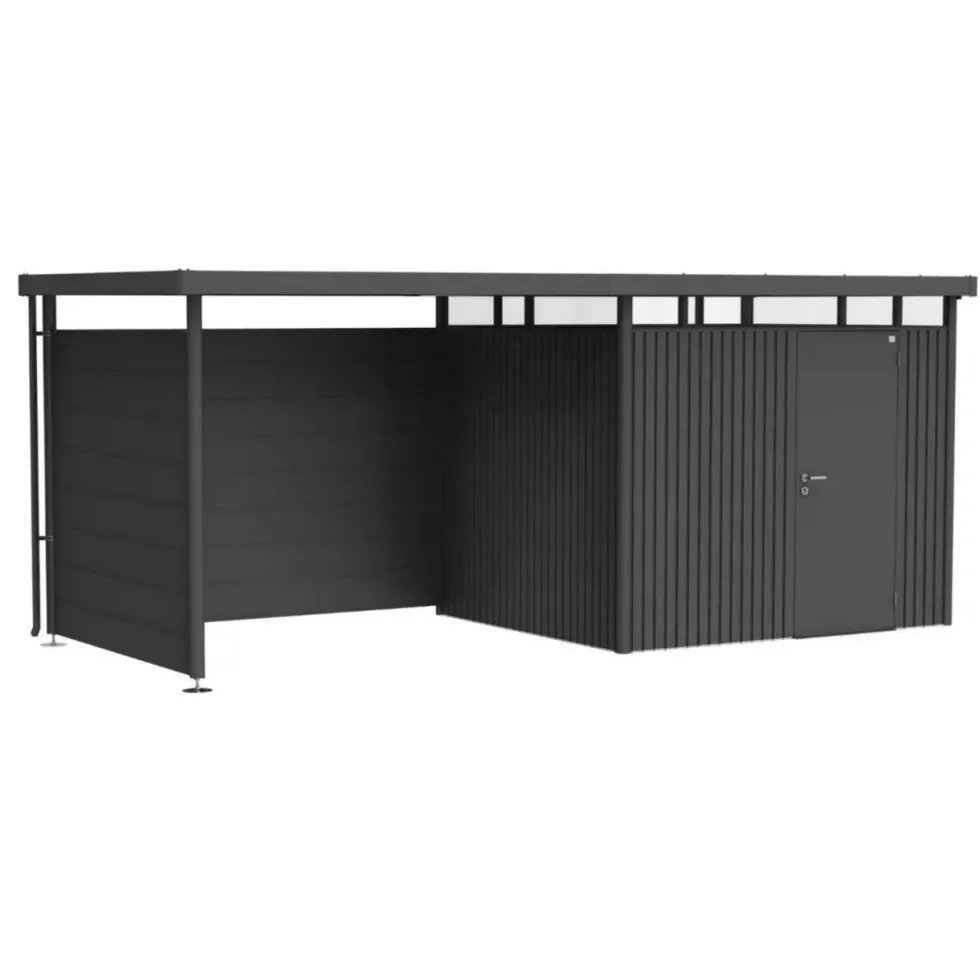 Paroi latérale pour l’auvent de l’abri de jardin HighLine H2 Acier galvanisé gris foncé 157x5x181 cm