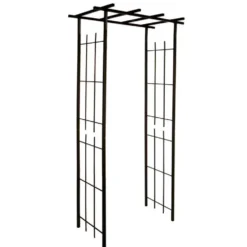 Pergola tube carré petit modèle en fer vieilli - 1,9 m de haut