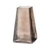 Petit vase carré en verre fumé gris – Ø 10 x H 17 cm