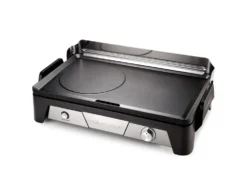 Plancha électrique Cook&Serve coloris noir en inox satiné Riviera & Bar 2040 W - 57,5 x 20 x 37 cm