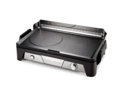 Plancha électrique Cook&Serve coloris noir en inox satiné Riviera & Bar 2040 W - 57,5 x 20 x 37 cm