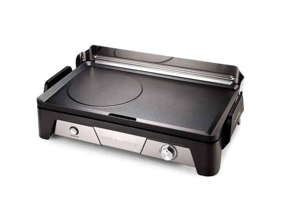 Plancha électrique Cook&Serve coloris noir en inox satiné Riviera & Bar 2040 W - 57,5 x 20 x 37 cm