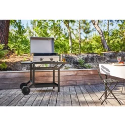 Plancha électrique en inox et fonte émaillée Forge Adour Modern E 60 - 65,5 x 54,5 x 23,8 cm