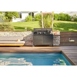 Plancha Modern gaz 60 coloris noir en acier Forge Adour - 65,5 x 57,3 x 23,8 cm