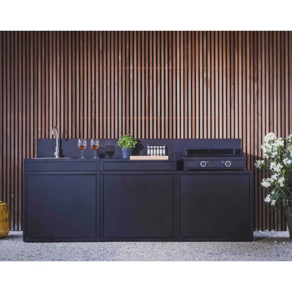 Plancha Modern électrique coloris noir en acier Forge Adour - 65,5 x 57,3 x 23,8 cm