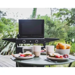 Plancha Origin au gaz 60 pour 8 à 10 personnes coloris noir en acier 5000 W Forge Adour Origin - 60,7 x 54,6 x 24 cm
