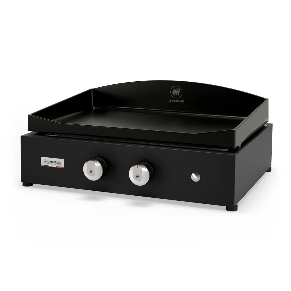 Plancha vintage gaz Pure 260 noir Le Marquier - L 61 x P 52 x H 27 cm
