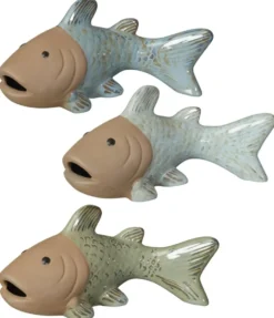Poisson en terre cuite émaillée Deroma Bubble - 15 x 9 x 10 cm