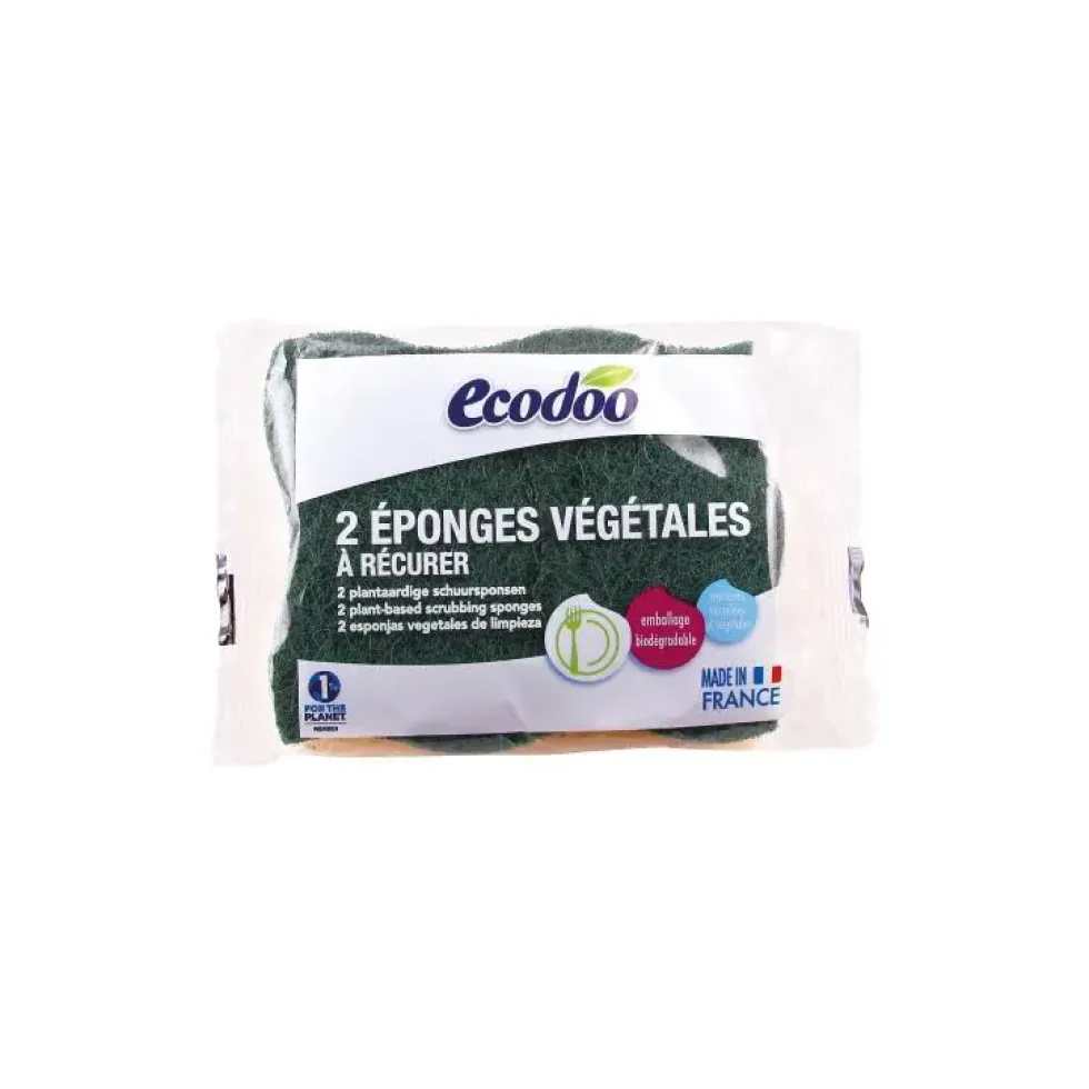 Éponges végétales à récurer Ecodoo - lot de 2