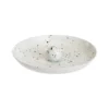 Porte-encens rond en métal blanc moucheté noir - Ø 10 x H 2 cm