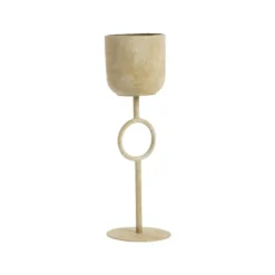 Porte-plante sur pied avec cercle en métal vert petit modèle - Ø 16 x 41 cm
