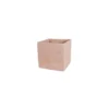 Pot carré contemporain en terre claire 40x40x40 cm