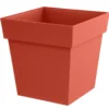 Pot carré en plastique coloris terre battue EDA Toscane - 39 x 39 x 39 cm