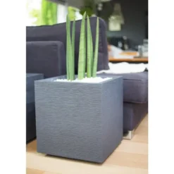 Pot carré Graphit anthracite L.40 x l.40 x H.40 cm