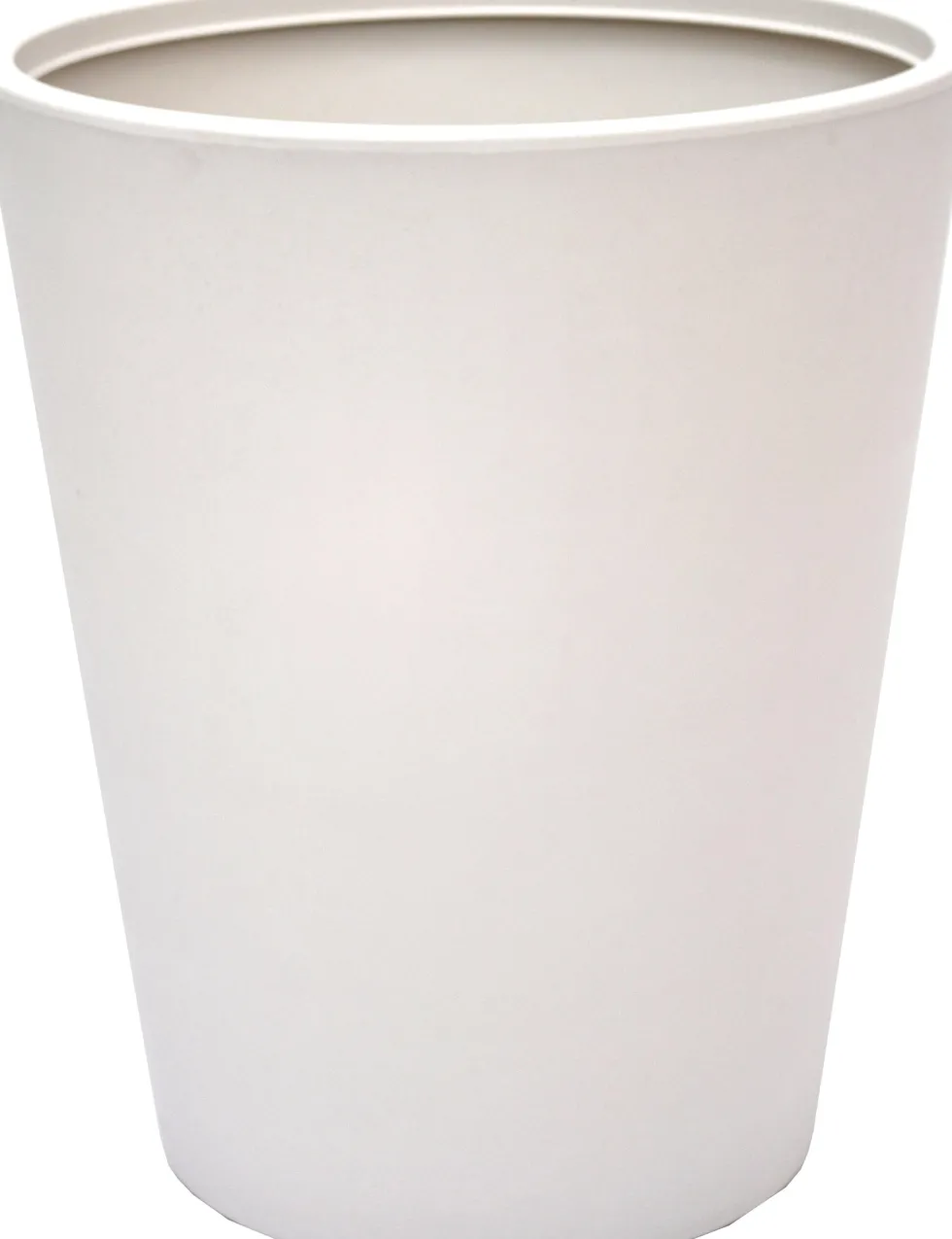 Pot conique en polyéthylène coloris blanc pierre Chapelu Architect - Ø 60 x H 73 cm