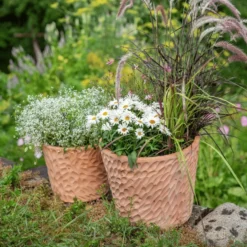 Pot conique en terre cuite coloris beige Poterie du Bousquet Artisan - Ø 55 x H 46 cm