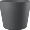 Pot en plastique injecté coloris gris Deroma Origin Vaso grigio à roulettes - Ø 78 x H 64 cm