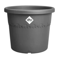 Pot en plastique recyclé gris anthracite Elho Algarve Cilindro - Ø 48 x H 40 cm