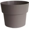 Pot en plastique recyclé taupe Cocoripot 84 L - Ø 58 x H 44 cm