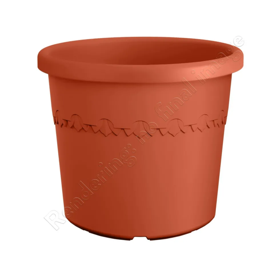 Pot en plastique recyclé terra Elho Algarve Cilindro - Ø 24,5 x H 20,8 cm