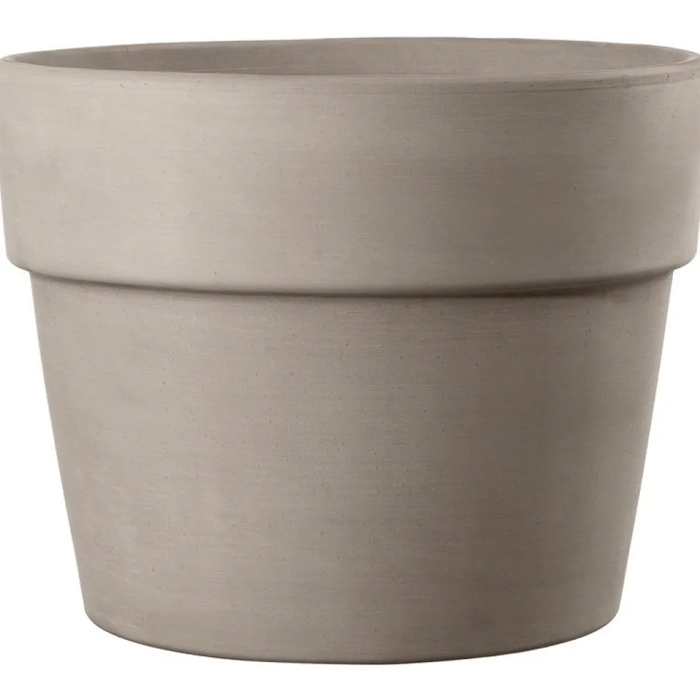 Pot en terre cuite gris clair Deroma Perfetto Grafite - Ø 50 x H 38,9 cm