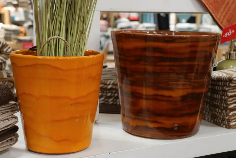 Pot en terre cuite émaillée orange Savane Les Poteries d’Albi Odyssée - Ø 23 x H 21 cm