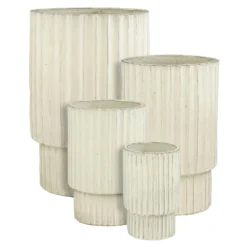Pot haut Sorrento coloris beige en céramique - 68 x Ø 45 cm