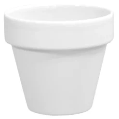 Pot horticole en terre cuite émaillée Blanc – D14 x H12