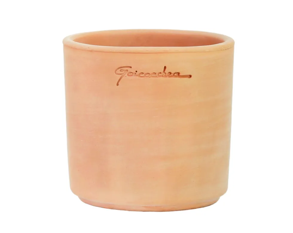 Pot Petit Cylindre coloris rose en terre claire - Ø 8,5 cm x 8,5 cm x 0,300 L