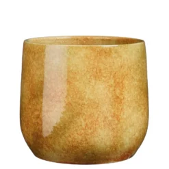 Pot rond coloris jaune en terre cuite Hugo Mica Decorations - 25 x Ø 28 cm