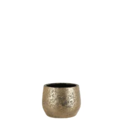 Pot rond coloris or Clemente - Ø 19,5 x H 15,5 cm