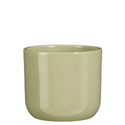 Pot rond coloris vert en céramique Fedor Mica Decorations - 12,5 x Ø 14 cm