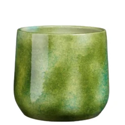 Pot rond coloris vert en terre cuite Hugo Mica Decorations - 25 x Ø 28 cm