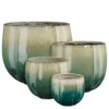 Pot rond en céramique coloris vert Edelman Corsica - Ø 36 x H 34 cm