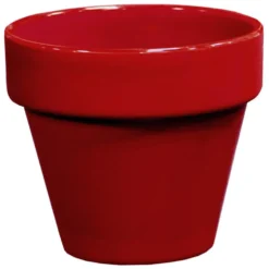 Pot rond horticole émaillé grenat Décolines - Ø 25 x 22 cm