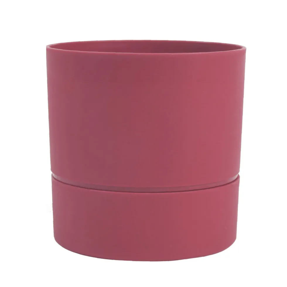 Pot rond à réserve d’eau en polypropylène rose Terra Eda Aquaduo - Ø 24,3 x H 24,3 cm