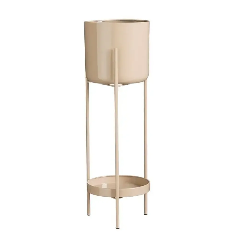 Pot sur pied en métal rose clair Colyn - Ø 19 x H 60 cm