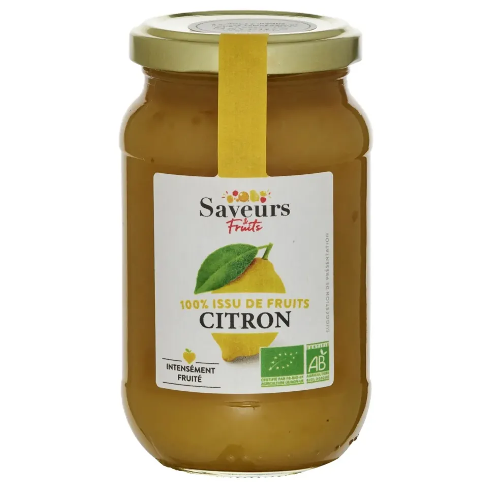 Préparation bio 100 % fruits citron jaune Saveurs Attitudes - 310 g