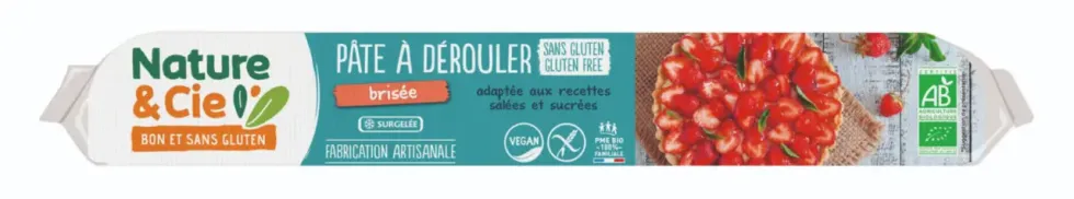 Pâte brisée bio à dérouler surgelée Nature et Compagnie - 260 g