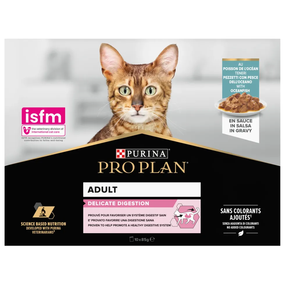Pâtée pour chat delicate au poisson Pro plan 10 x 85 g