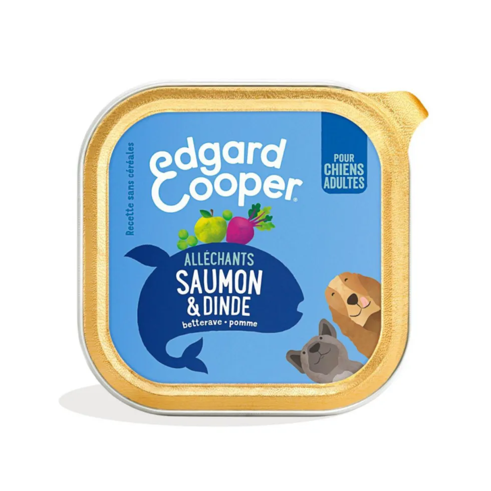 Pâtée pour chien adulte au saumon et à la dinde sans céréales Edgard & Cooper - 150 g