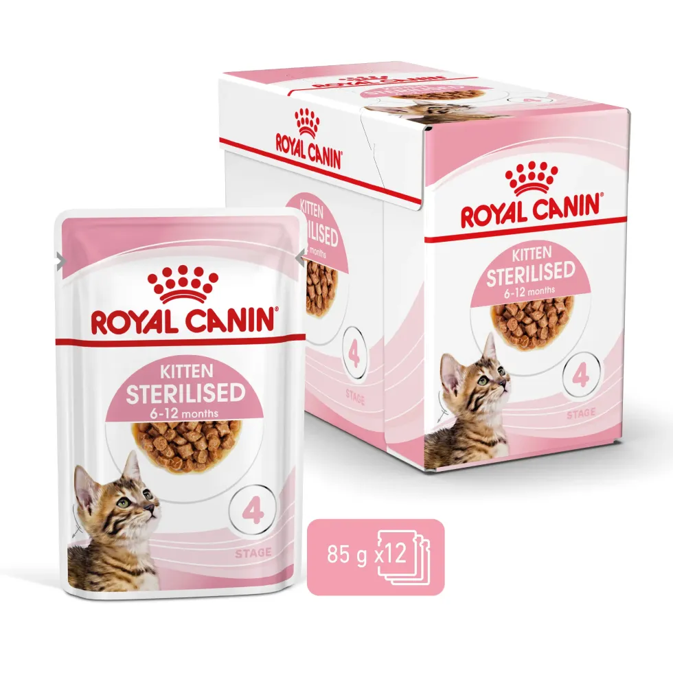 Pâtées pour chaton émincés en sauce Royal Canin Kitten Sterilised - 12 x 85 g
